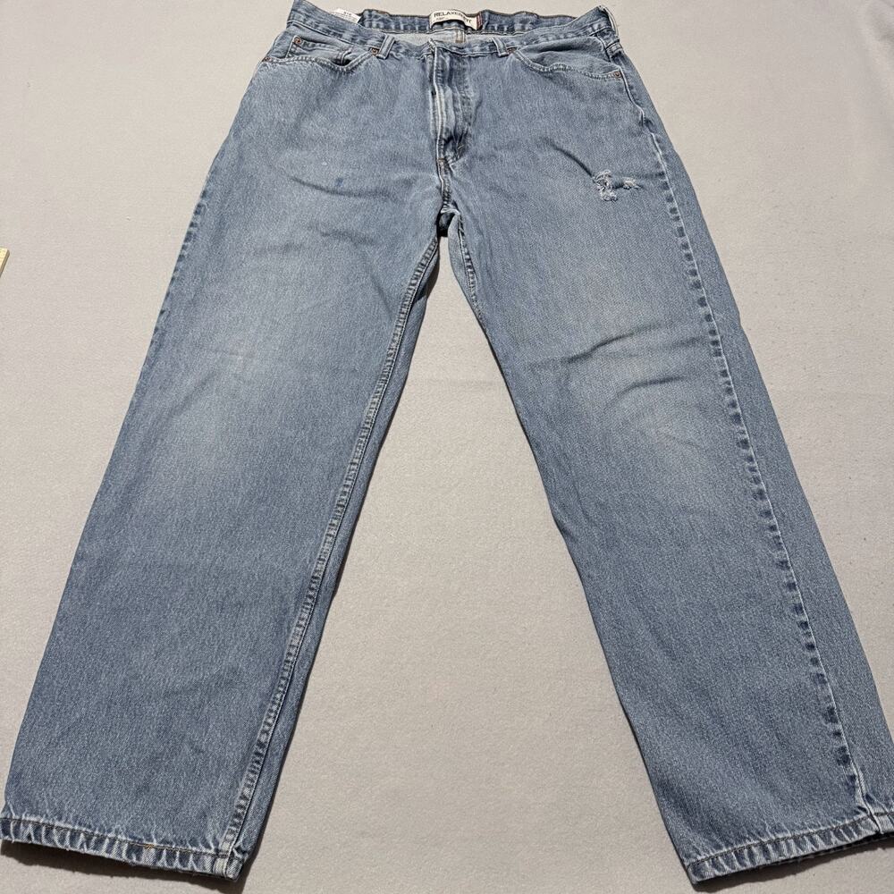Levi's 550 Jeans Mens Blue Denim Distressed Classic Relaxed Fit Straight - 38x32